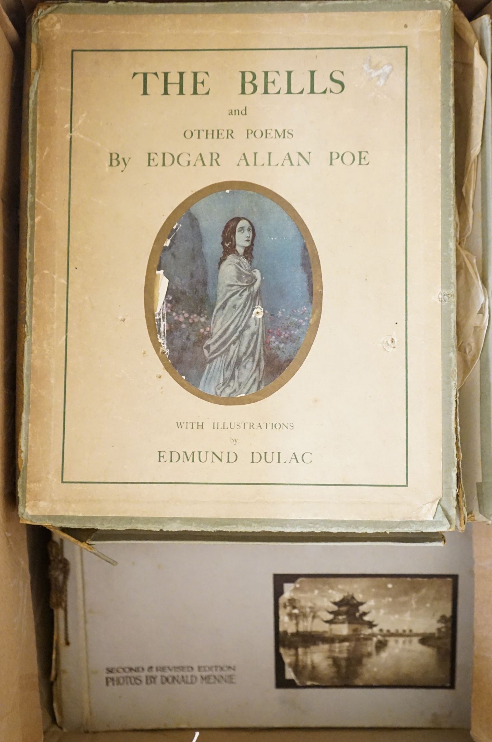 A quantity of books, to include The Bells by Edgar Allan Poe, Alice’s Adventures in Wonderland published by Thomas Nelson and Sons, Winnie-The-Pooh fifth editions and others (11)